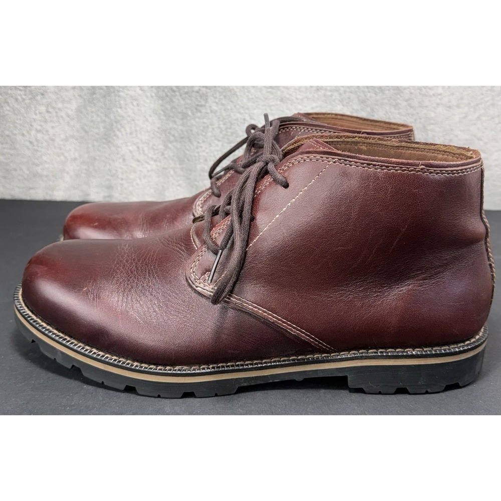 LL Bean Chukka Leather Casual Ankle Boots Men's 12 Wide 3 Eyelets Chestnut